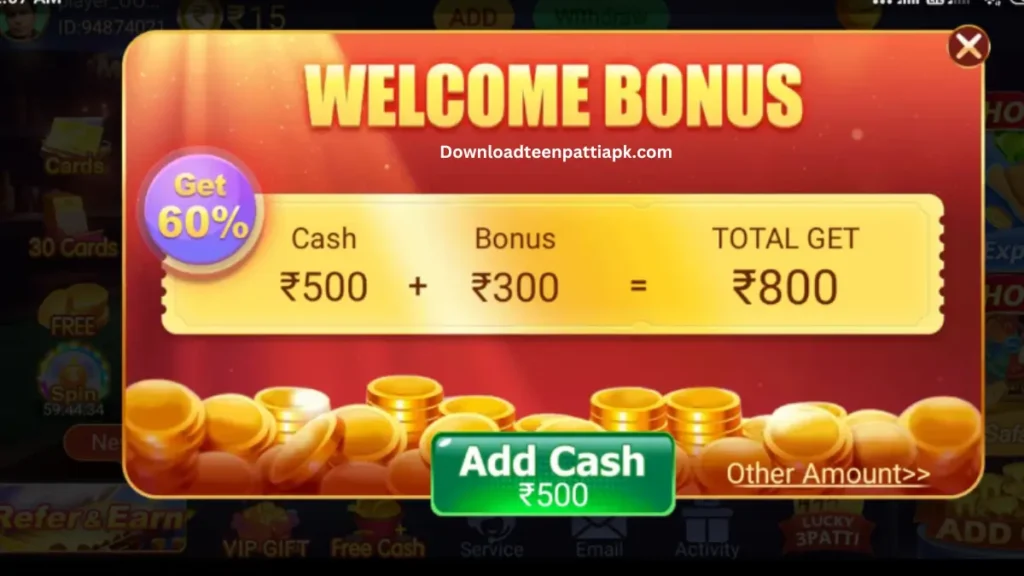 Welcome Bonus in Teen Patti Master 2025